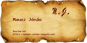 Mausz Jónás névjegykártya